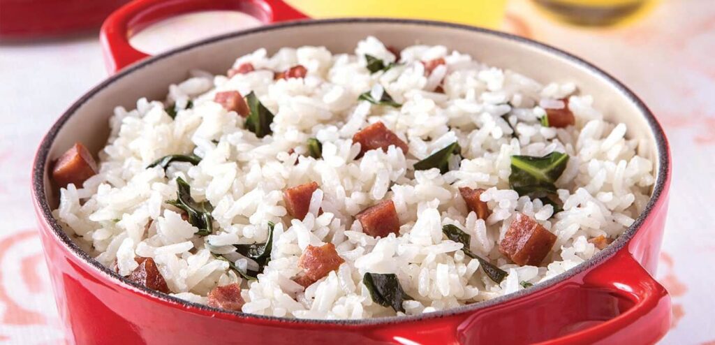 ARROZ COM CALABRESA E COUVE