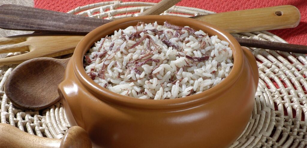 ARROZ CREMOSO COM CARNE-SECA