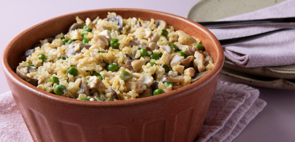 ARROZ CREMOSO COM ERVILHA E CHAMPIGNON