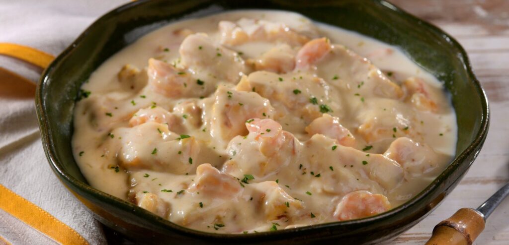 PEIXE COM CREME BRANCO