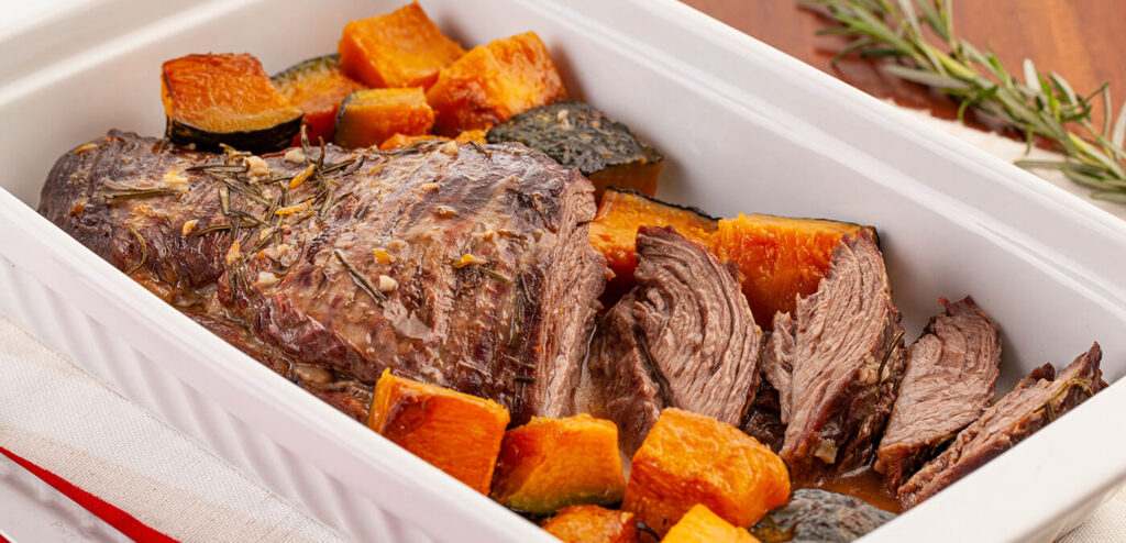 CARNE ASSADA COM ABÓBORA E SÓDIO REDUZIDO