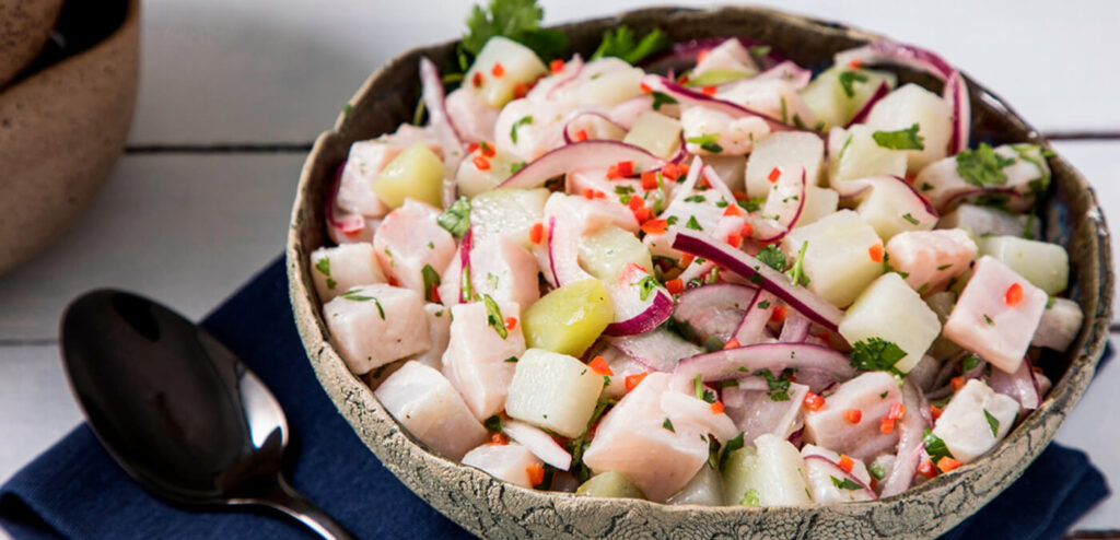 CEVICHE DE PEIXE COM CHUCHU