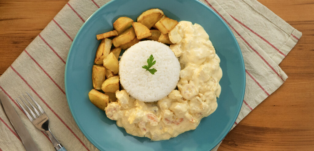 ESTROGONOFE DE CAMARÃO À MODA SAZÓN