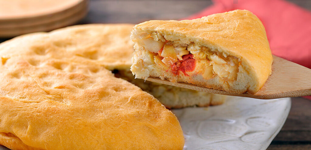 FOCACCIA RECHEADA COM BACALHAU