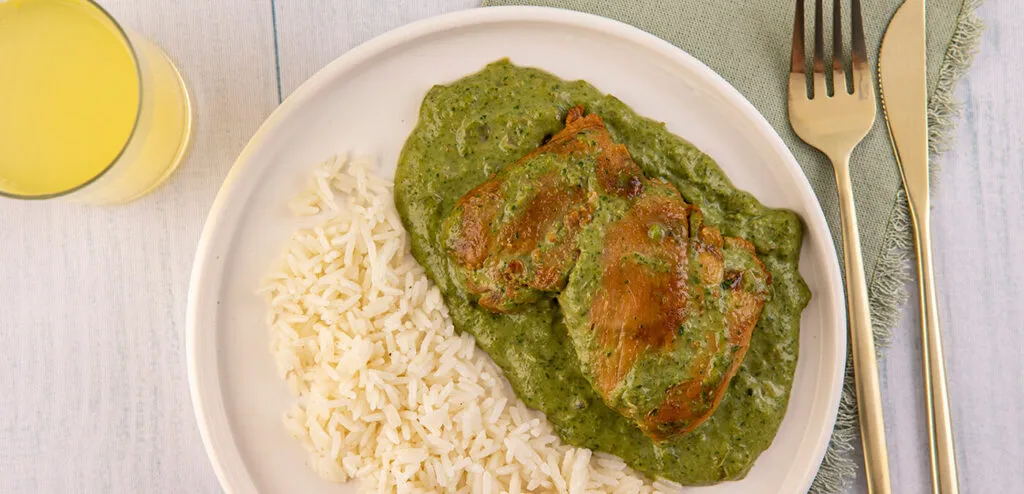 FRANGO COM CREME DE ESPINAFRE