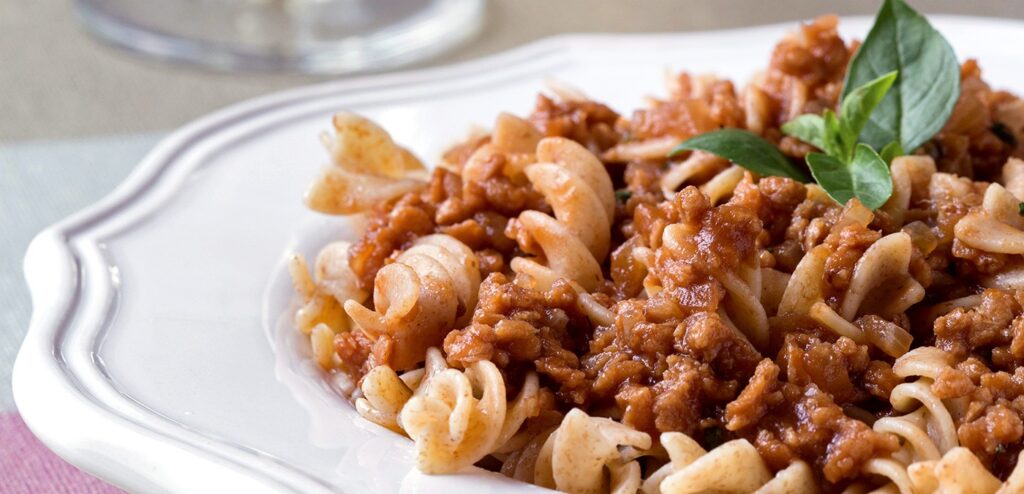 FUSILLI À BOLONHESA DE SOJA