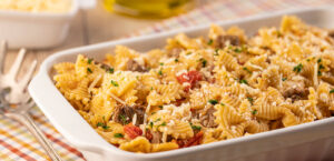 Macarrão de panela de pressão com carne