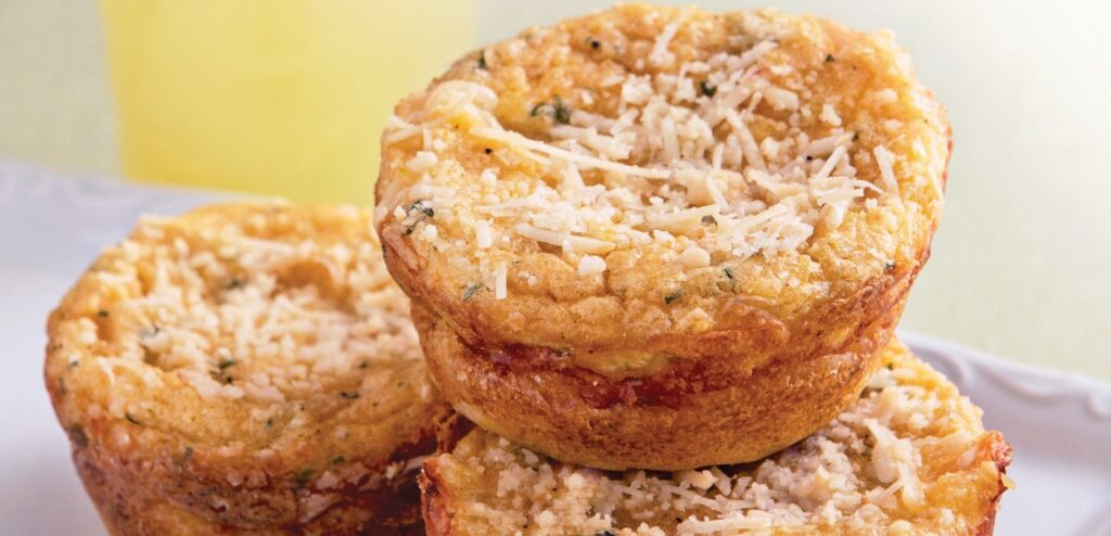 MUFFIN DE ARROZ COZIDO E PRESUNTO
