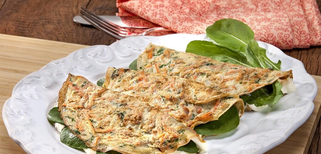 OMELETE COM CENOURA SABOR BACON