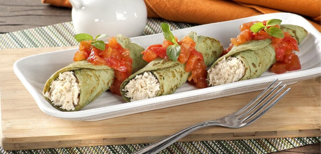 PANQUECA DE ESPINAFRE COM FRANGO