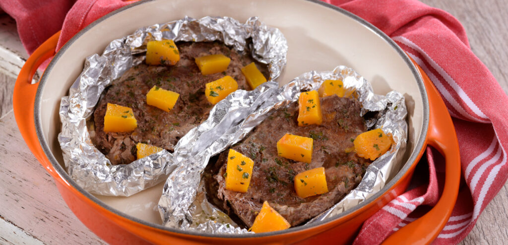 PAPELOTE DE CARNE COM ABÓBORA