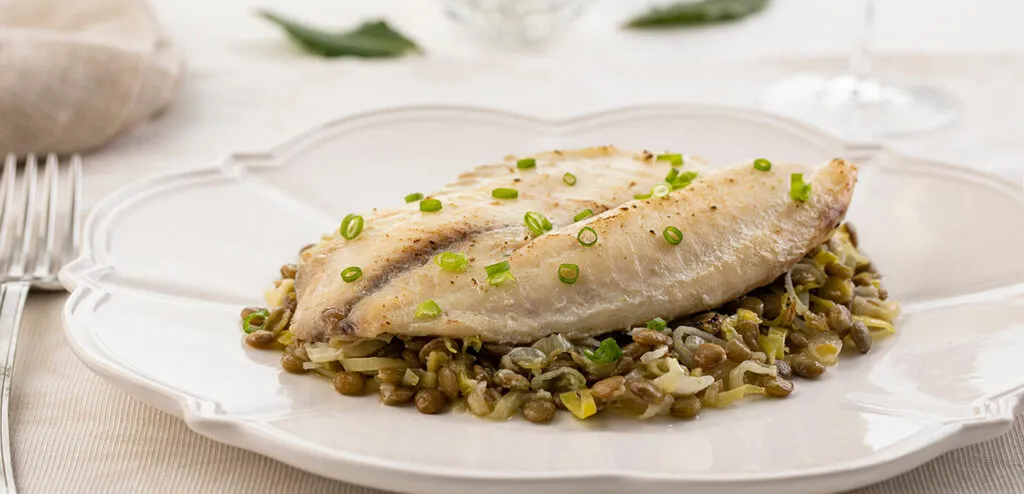 Peixe com Lentilha