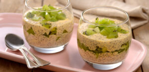 Pudim de chia e frutas