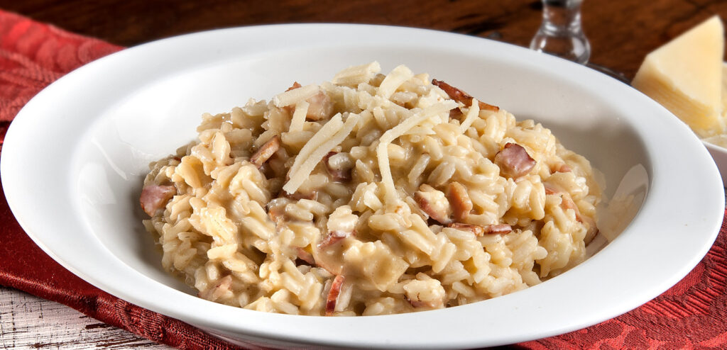 RISOTO À CARBONARA NA PRESSÃO
