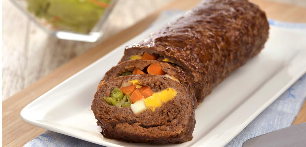 ROCAMBOLE DE CARNE COM SÓDIO REDUZIDO