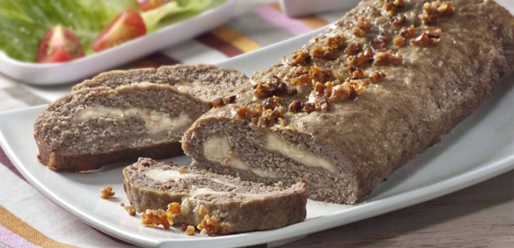 ROCAMBOLE DE CARNE COM BACON