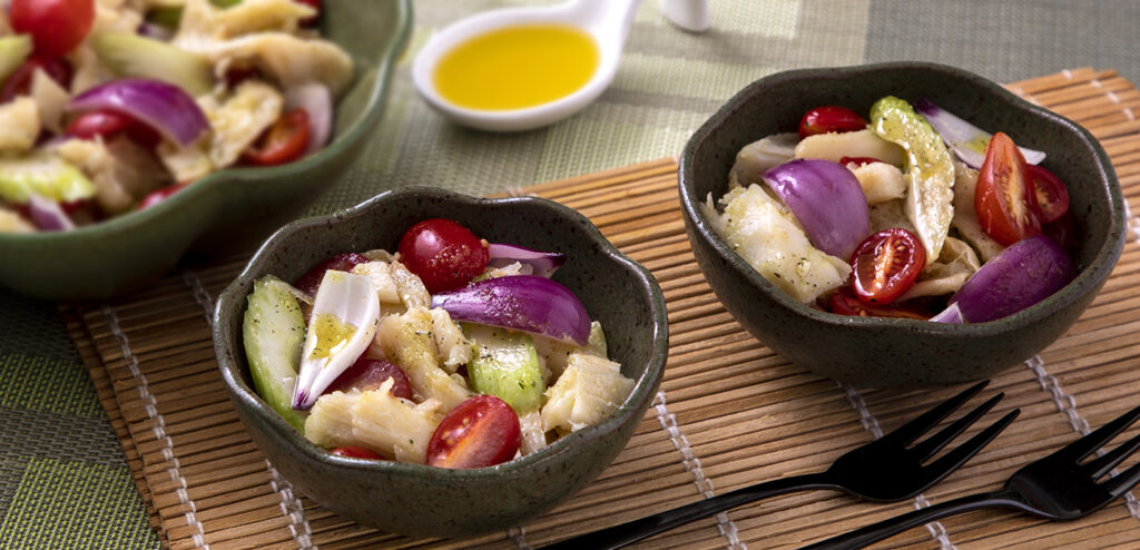 SALADA MEDITERRÂNEA DE BACALHAU