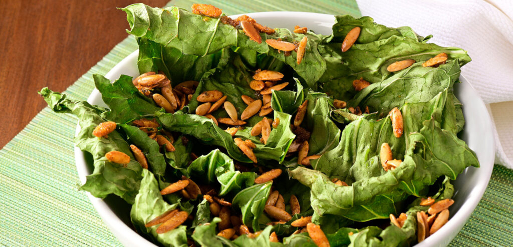 SNACK DE COUVE COM SEMENTES DE MELÃO