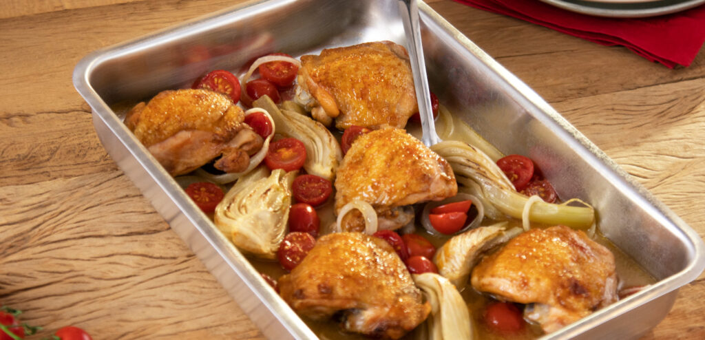 SOBRECOXA DE FRANGO ASSADA COM ERVA-DOCE