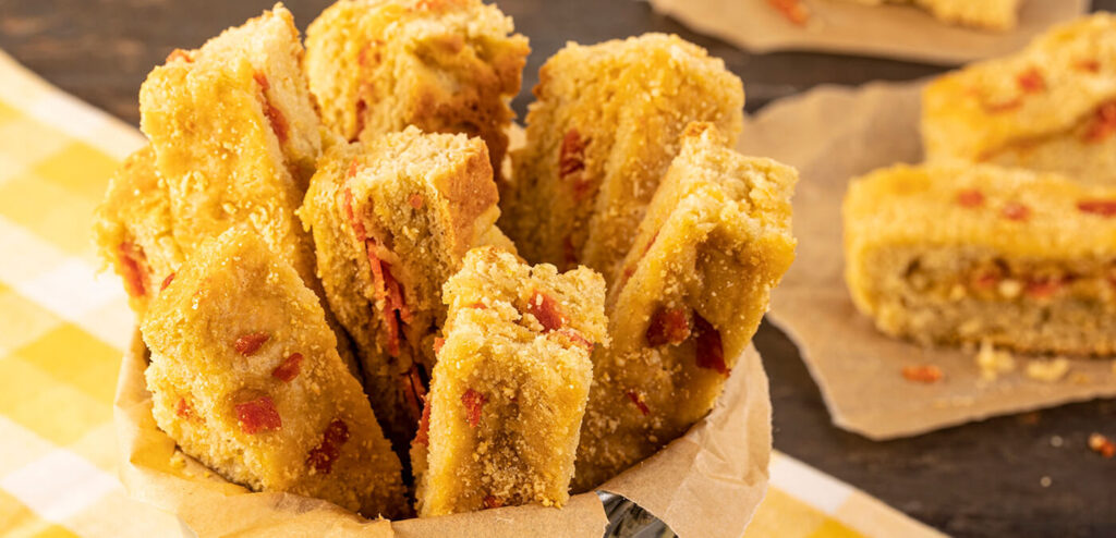 TIRINHA DE PÃO COM PEPPERONI