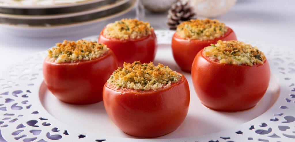 TOMATE RECHEADO COM CREME DE QUEIJO