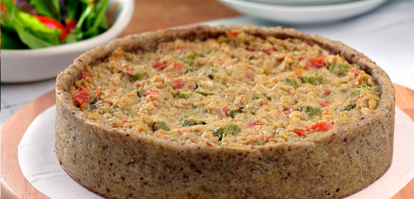 QUICHE VEGETARIANA COM QUIABO
