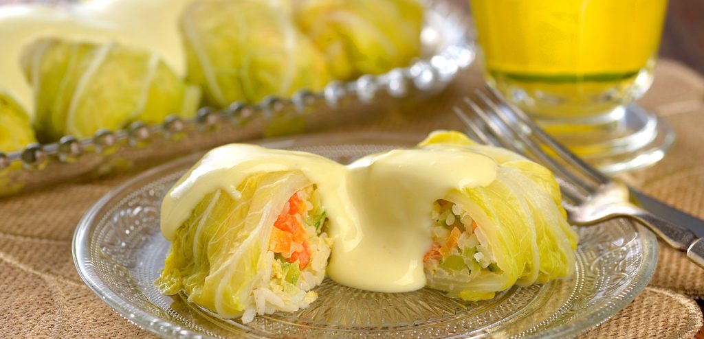 TROUXINHAS DE ACELGA AO MOLHO CREMOSO