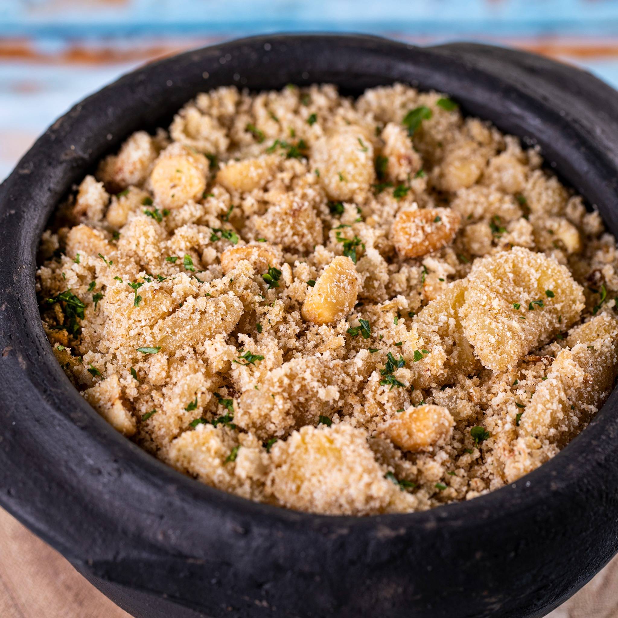 FAROFA DE CASTANHA COM MANTEIGA DE GARRAFA