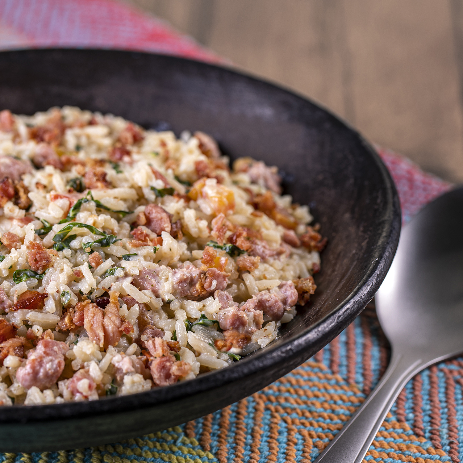 ARROZ CREMOSO COM BACON