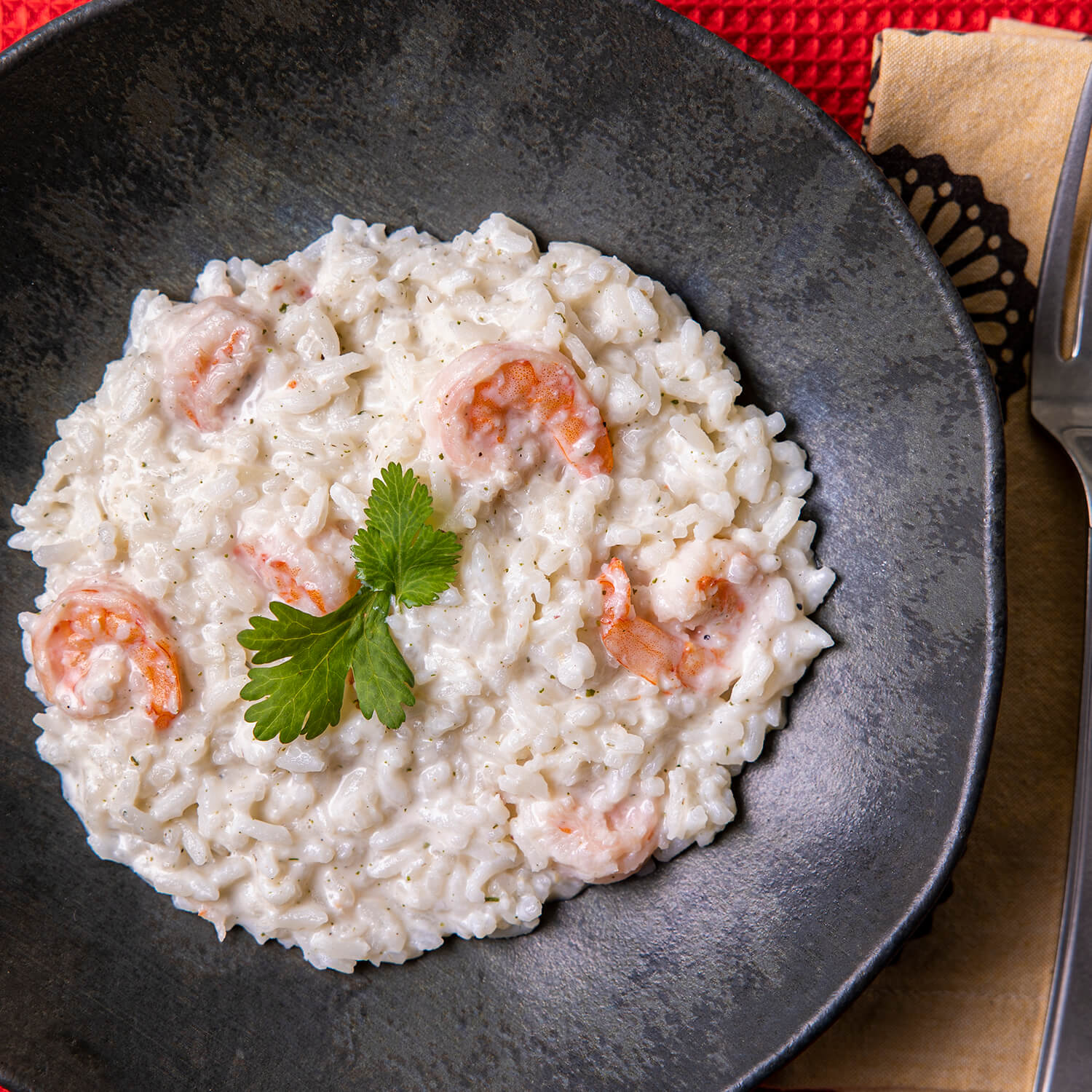 ARROZ CREMOSO COM CAMARÃO E COCO